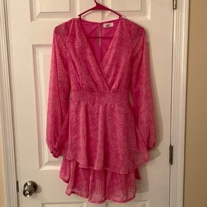 Pink layered floral dress size S